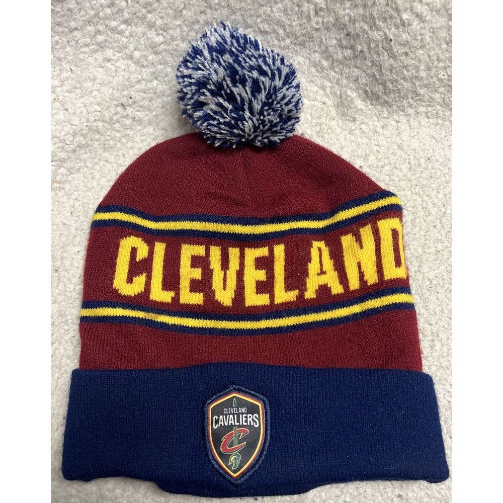NBA Knit Beanie Pom Hat Cap Cleveland Cavaliers One Size Phantom Fireworks